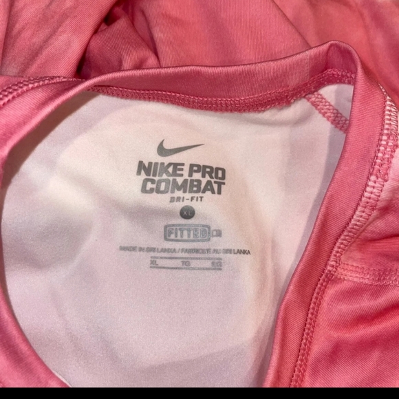 Nike Pro Combat Dri-Fit Pink Tie Dye Fitted - Picture 9 of 10